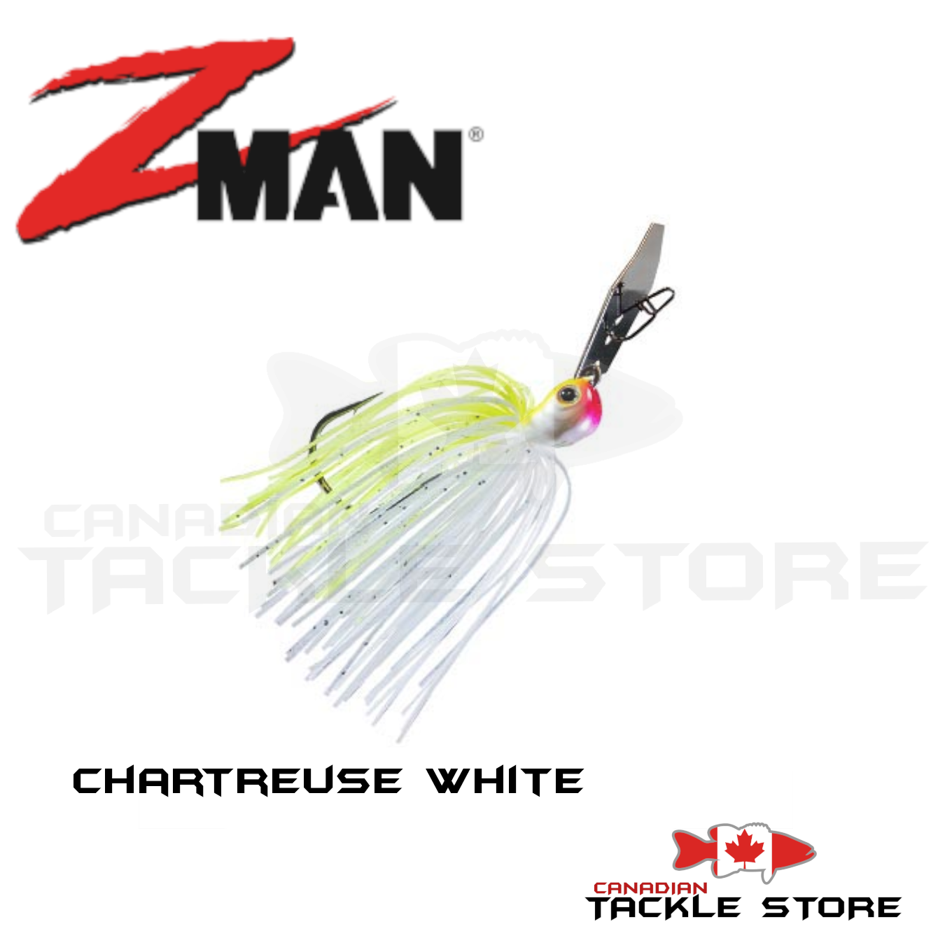 Z-Man CBJH12-01 Jack Hammer Chatterbait 1/2oz White (1 Pack) 